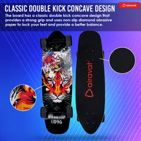 AIRAVAT Gallant Wooden Skateboard | Premium 7-Layer Deck with Non-Slip PU Wheels | Multicolor Board for Kids, Teens & Adults | Weight Capacity up to 100Kg - Best Price online Prokicksports.com