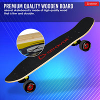 AIRAVAT Gallant Wooden Skateboard | Premium 7-Layer Deck with Non-Slip PU Wheels | Multicolor Board for Kids, Teens & Adults | Weight Capacity up to 100Kg - Best Price online Prokicksports.com