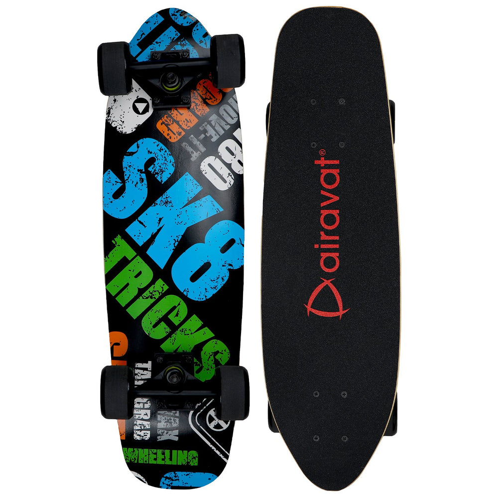 AIRAVAT Gallant Wooden Skateboard | Premium 7-Layer Deck with Non-Slip PU Wheels | Multicolor Board for Kids, Teens & Adults | Weight Capacity up to 100Kg