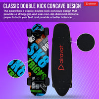 AIRAVAT Gallant Wooden Skateboard | Premium 7-Layer Deck with Non-Slip PU Wheels | Multicolor Board for Kids, Teens & Adults | Weight Capacity up to 100Kg - Best Price online Prokicksports.com