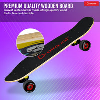 AIRAVAT Gallant Wooden Skateboard | Premium 7-Layer Deck with Non-Slip PU Wheels | Multicolor Board for Kids, Teens & Adults | Weight Capacity up to 100Kg - Best Price online Prokicksports.com