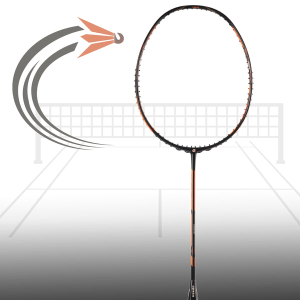 Apacs Dual Power Speed Badminton Racquet – Unstrung, Lightweight Graphite Frame, High Tension Support, Power & Speed Balance, With Cover Included