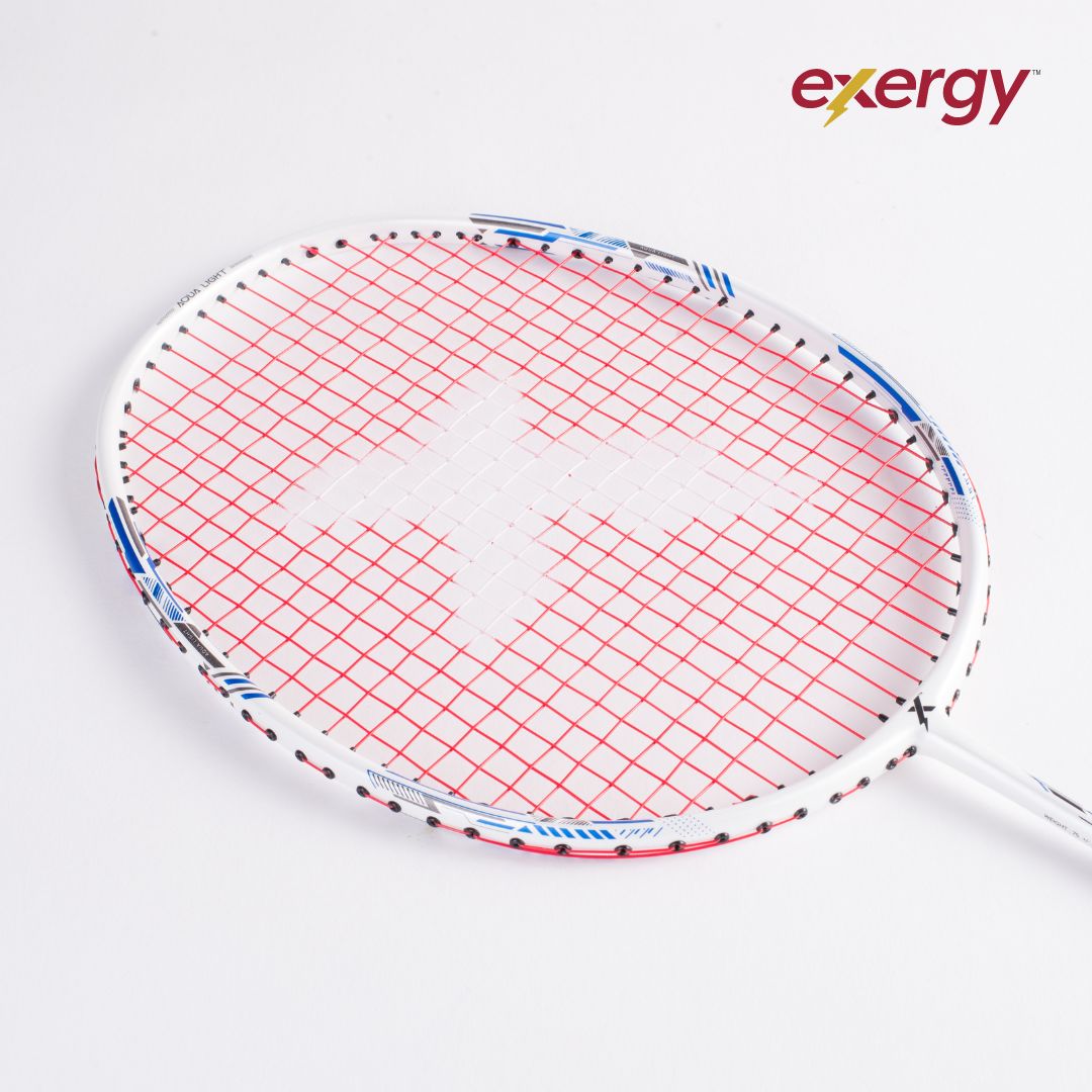 Exergy Aqualight Badminton Racket - Lightweight 75g, 28 lbs Tension, Pre-Strung with Full Cover - Best Price online Prokicksports.com