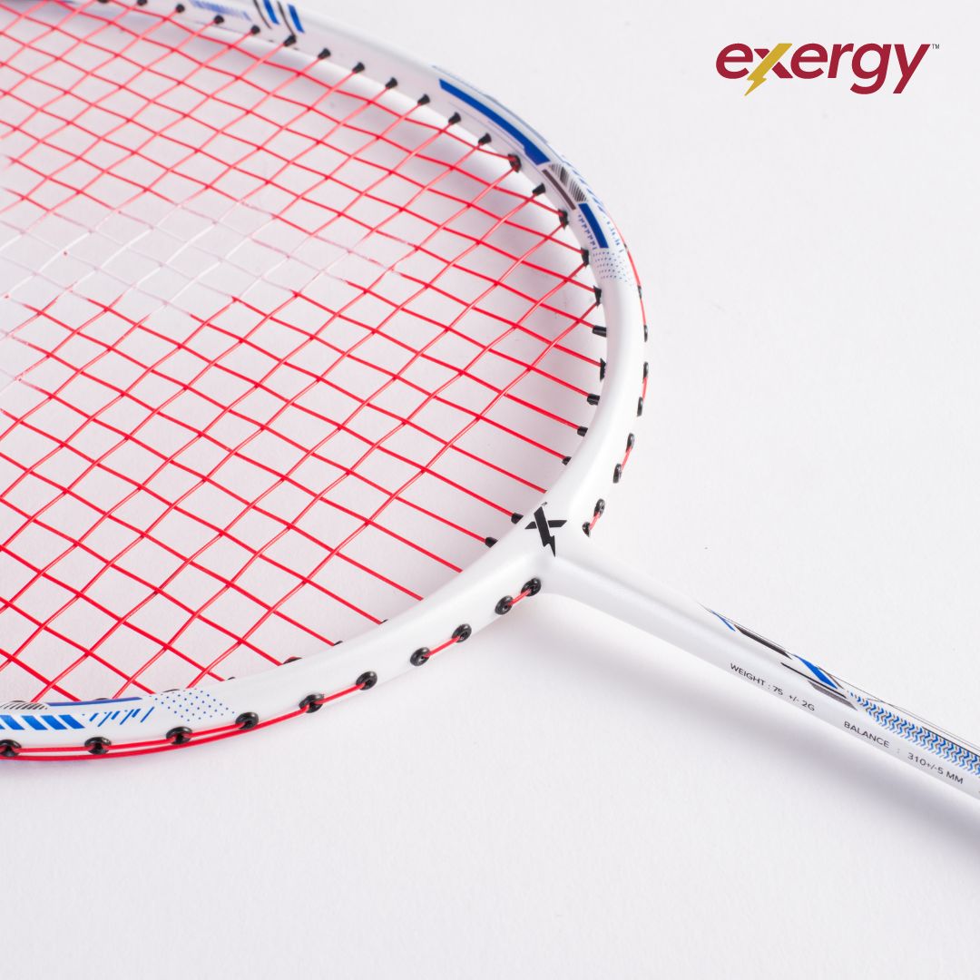 Exergy Aqualight Badminton Racket - Lightweight 75g, 28 lbs Tension, Pre-Strung with Full Cover - Best Price online Prokicksports.com