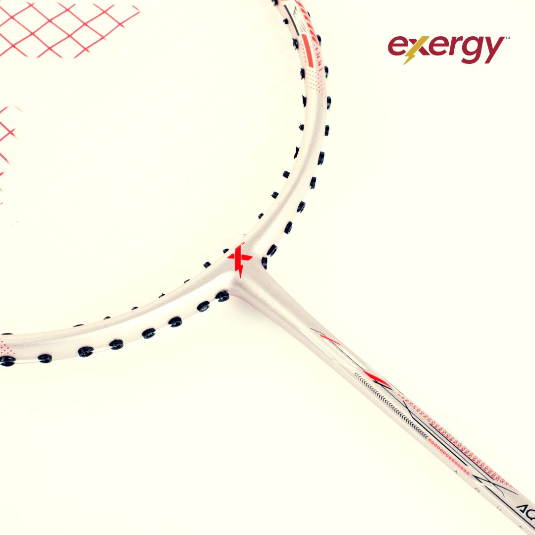 Exergy Aqualight Badminton Racket - Lightweight 75g, 28 lbs Tension, Pre-Strung with Full Cover - Best Price online Prokicksports.com