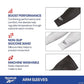 Reebok Unisex Black Arm Sleeves for Sports, Running, Gym, UV Protection, Compression & Sweat Absorption - Best Price online Prokicksports.com