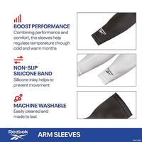 Reebok Unisex Black Arm Sleeves for Sports, Running, Gym, UV Protection, Compression & Sweat Absorption - Best Price online Prokicksports.com