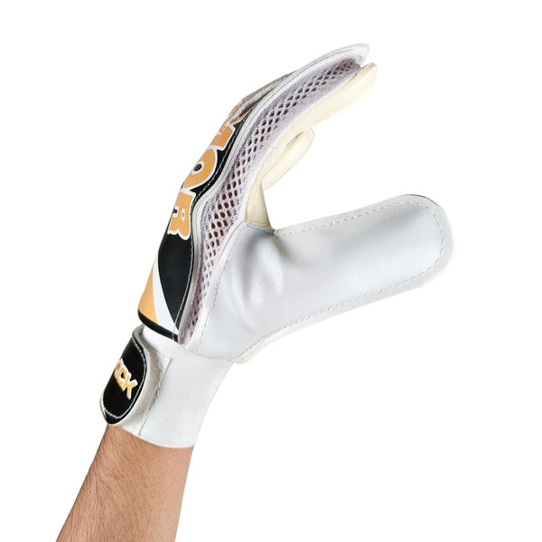 Prokick Armor Football Goalkeeper Gloves Black Gold with Strong Grip Latex Palm, Finger Protection, Comfort Padding for Training and Match Play