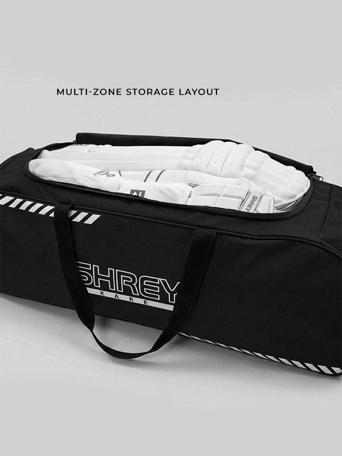 Shrey Kare Wheelie 2.0 Cricket Kitbag | Padded 2-Bat Sleeves, Dual Nylon Wheels & Multi-Zone Storage - Best Price online Prokicksports.com