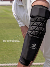 Shrey Legacy Cricket Arm Guard | Plastic + EVA Protection, Removable Triceps Pad & Compression Sleeve - Best Price online Prokicksports.com