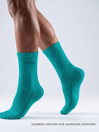 Shrey Original Match Cricket Socks (Pack of 3) | Combed Cotton, Cordura Heel & Toe | Grey-White/Viridian Green/Black Sand - Best Price online Prokicksports.com