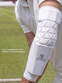 Shrey Legacy Cricket Arm Guard | Plastic + EVA Protection, Removable Triceps Pad & Compression Sleeve - Best Price online Prokicksports.com