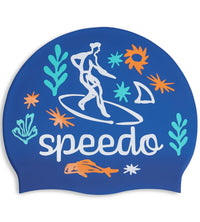 Speedo Unisex Kids Slogan Print Swim Cap for Boys and Girls