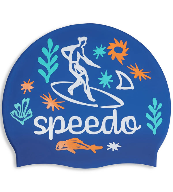Speedo Unisex Kids Slogan Print Swim Cap for Boys and Girls
