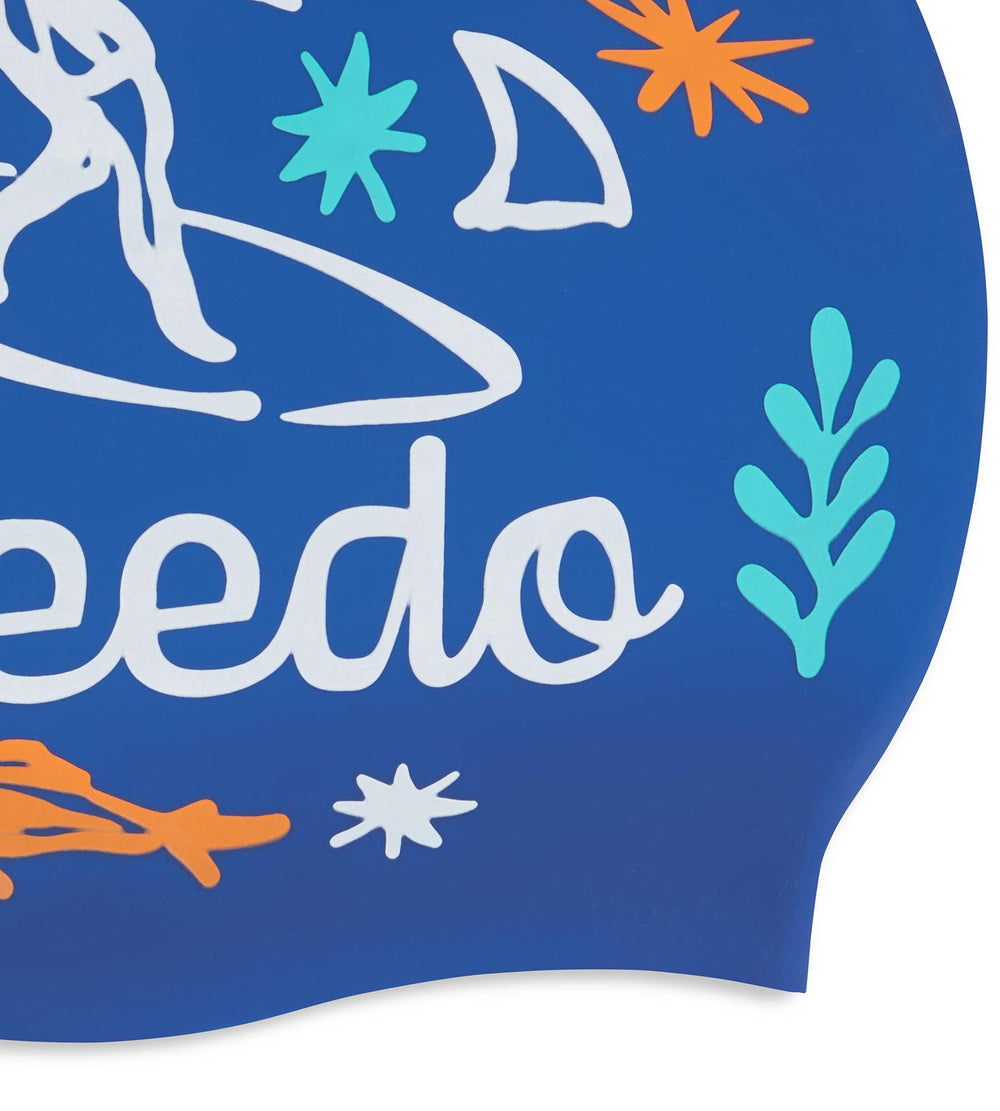Speedo Unisex Kids Slogan Print Swim Cap for Boys and Girls