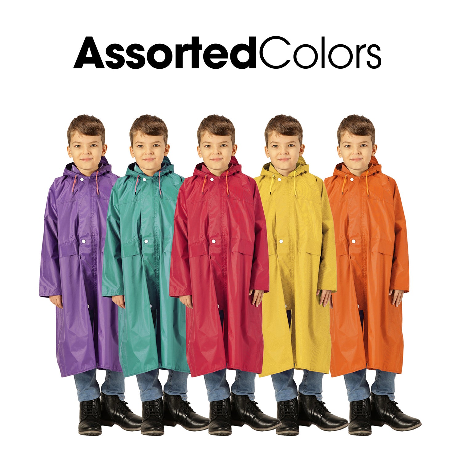 Prokick Kids Waterproof Rain Jacket, Assorted Color (Raincoat With