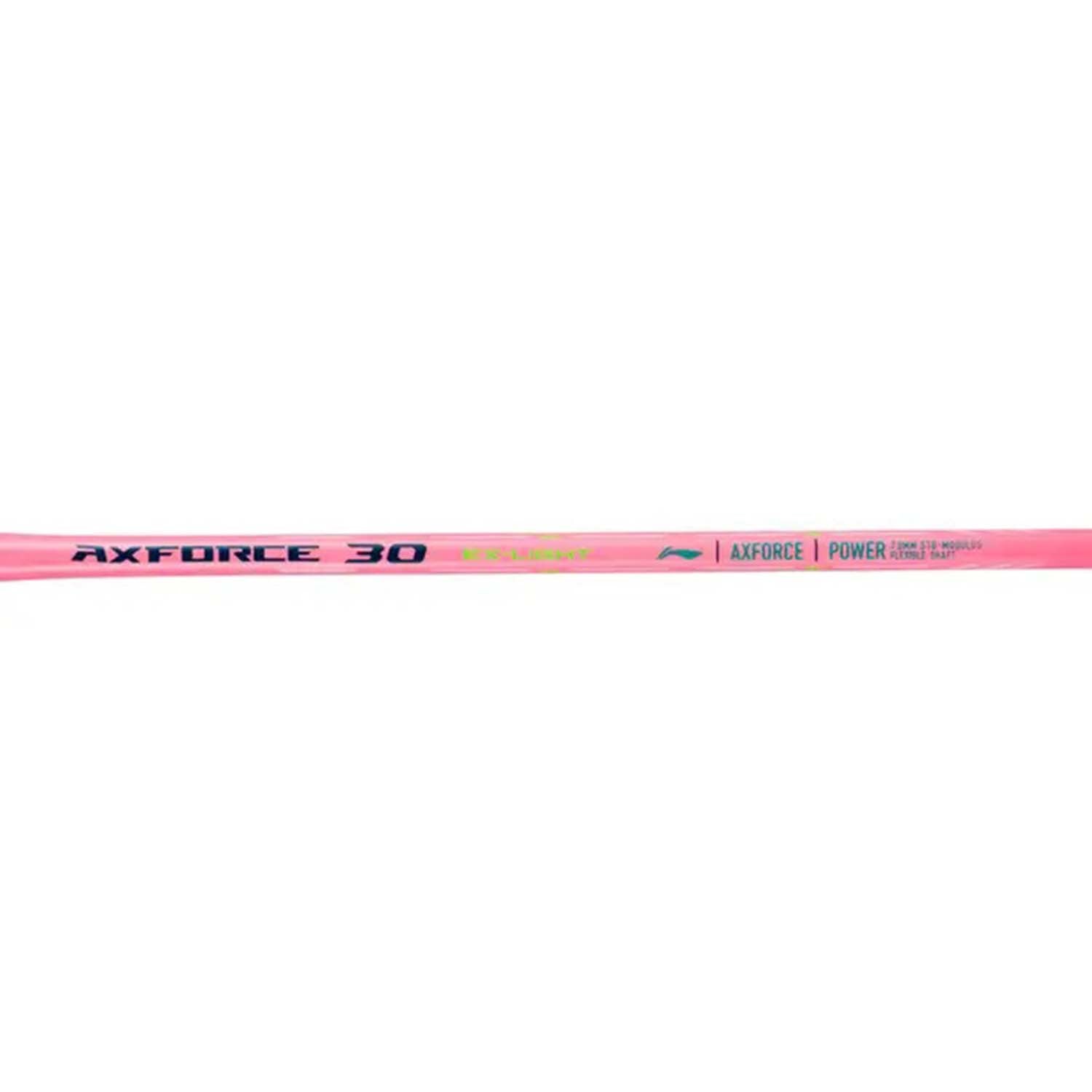 Li-Ning Axforce 30 EX Light Badminton Racquet – Ultra-Lightweight, 5G6 Grip, Unstrung for Speed & Control (Light Pink) - Best Price online Prokicksports.com