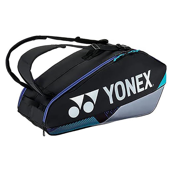 Yonex BA92426EX Pro Racquet Bag – 6-Racket Capacity, Thermo Guard, Shoe Compartment, Backpack Straps – Ideal for Tournaments & Training – Black/Silver