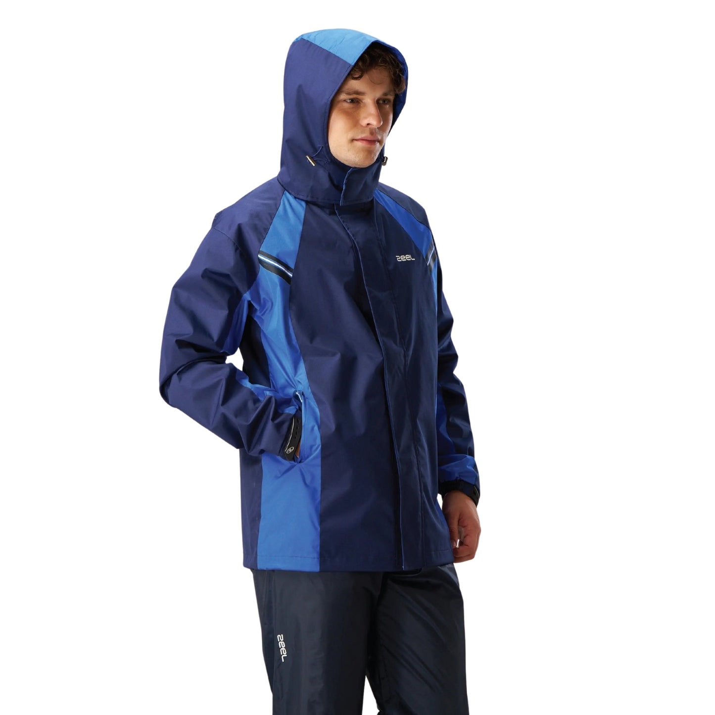 Zeel JS508 Go‑Hike Men’s Waterproof Rain Suit (Jacket + Pant) Breathable, Windproof & PVC-Coated Sealed-Seam Design with Reflective Accent - Best Price online Prokicksports.com