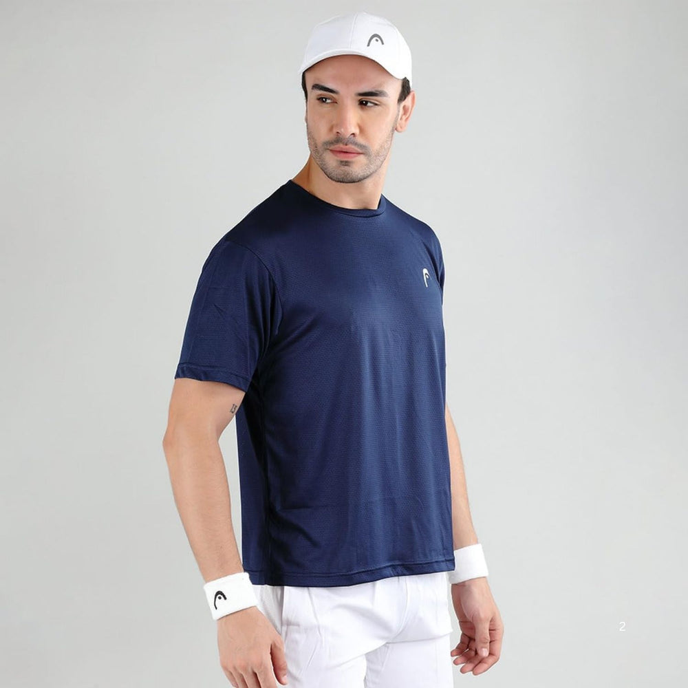 HEAD HCD Model Men's Round Neck T-Shirt – 100% Polyester | Moisture-Wicking, Lightweight Crew Neck, Athletic Fit - Best Price online Prokicksports.com