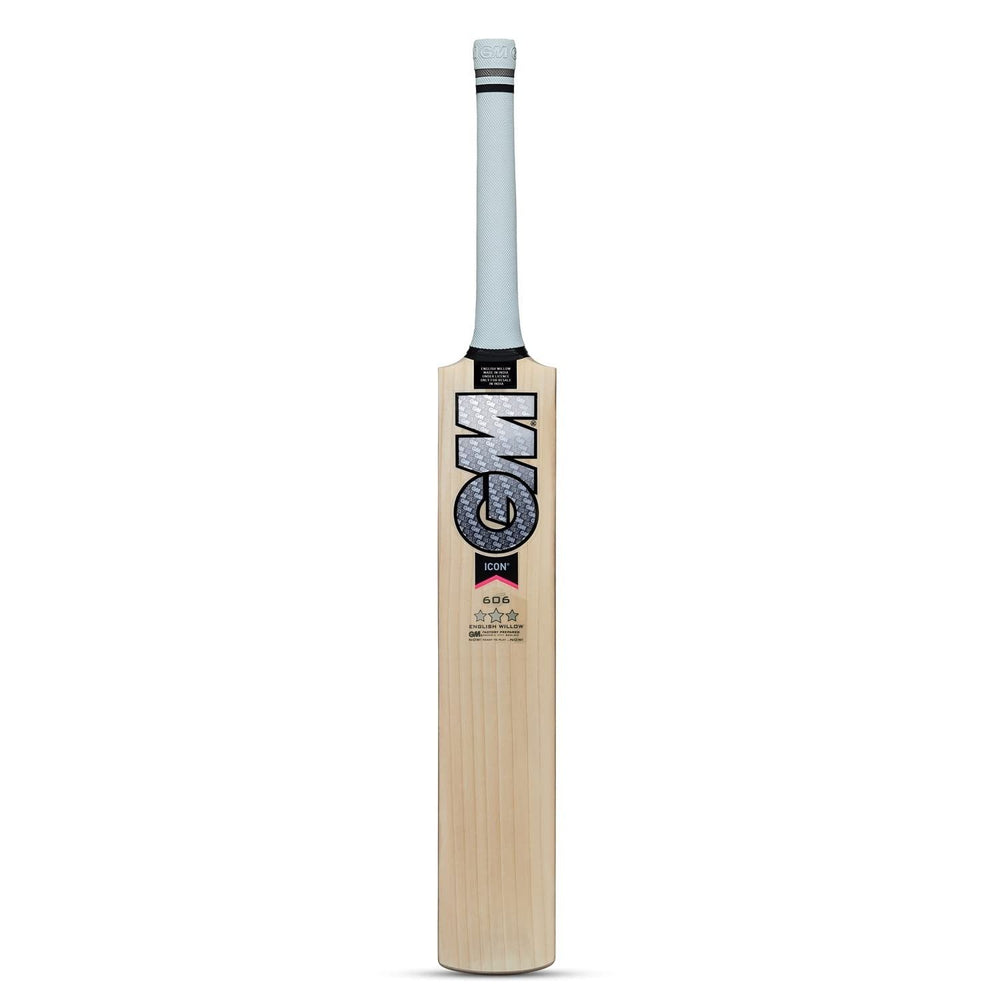 GM Icon 606 English Willow Cricket Bat – SH Mens | Grade 3 Willow, Full Profile, L555 Blade, Power Arc Bow | Large Sweet Spot, Treble Spring Cane Handle - Best Price online Prokicksports.com