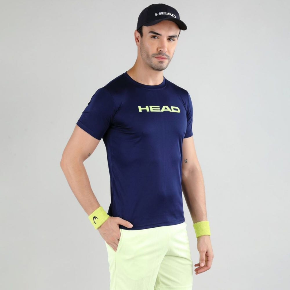 HEAD HCD Model Men's Round Neck T-Shirt – 100% Polyester | Moisture-Wicking, Lightweight Regular Fit | Crew Neck Design - Best Price online Prokicksports.com