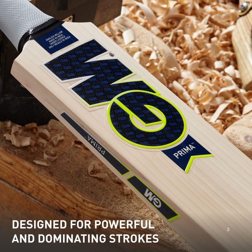 GM Prima 606 English Willow Cricket Bat – SH Mens | Grade 3 Willow, Face Profile | Mid to Low Sweet Spot, Sweeping Toe, Treble Spring Singapore Cane Handle - Best Price online Prokicksports.com