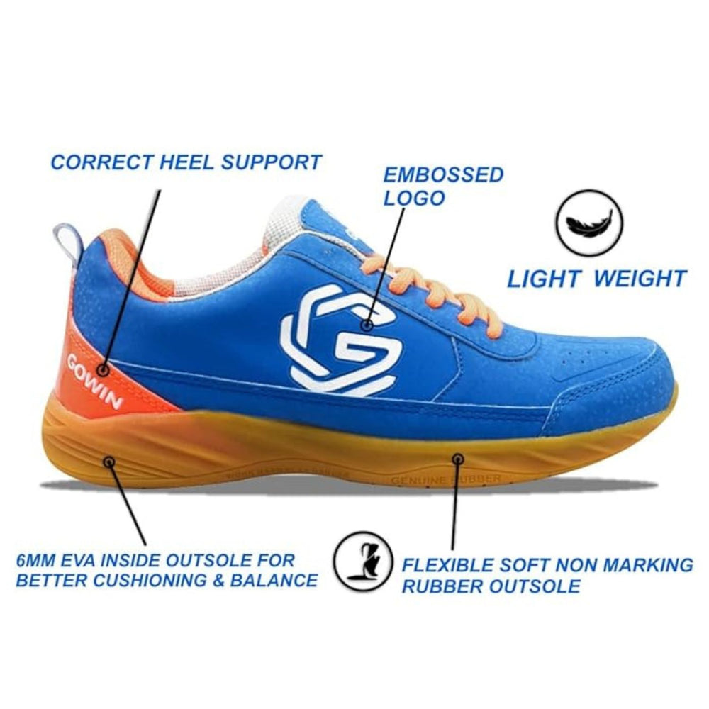 Gowin Smash 2.0 Men’s/Women’s Non‑Marking Badminton Shoe – Lightweight PVC Upper, EVA Midsole & Windlass Outsole - Best Price online Prokicksports.com