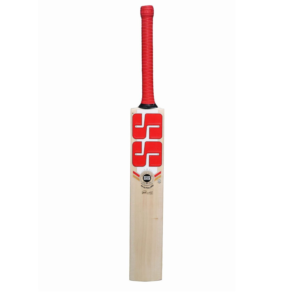 SS KP‑55 “Pollard” Kashmir Willow Cricket Bat – Grade 1, Concave Edges, Full-Profile Blade & Includes Bat Cover (Short Handle) - Best Price online Prokicksports.com