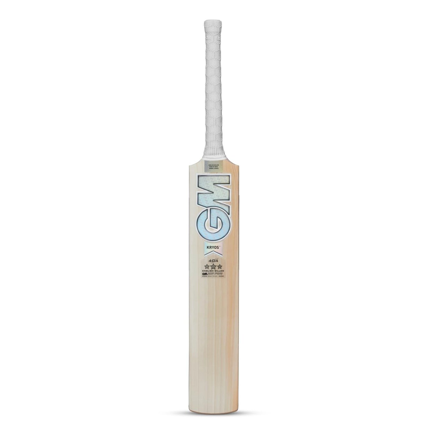 GM Kryos 404 English Willow Cricket Bat – SH Mens | Grade 3 Willow, L540 Blade, Full Profile with PowerArc Bow, F2 Face Profile | Mid Swell Position, Sweeping Toe, Hypa Grip - Best Price online Prokicksports.com