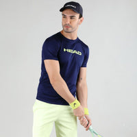 HEAD HCD Model Men's Round Neck T-Shirt – 100% Polyester | Moisture-Wicking, Lightweight Regular Fit | Crew Neck Design - Best Price online Prokicksports.com