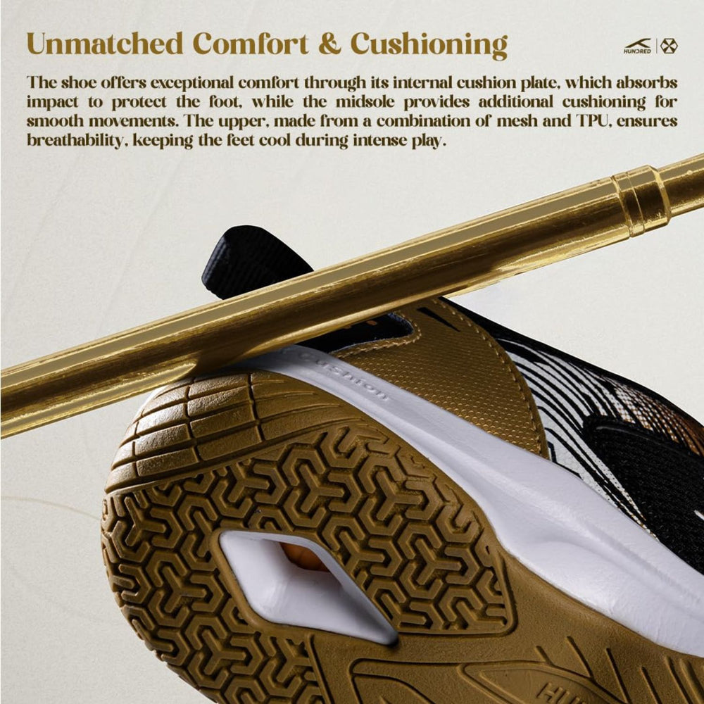 Hundred Court Star Pro Non-Marking Shoes | Multi-Sport Indoor Court Shoes | Lightweight Gum Rubber Sole | For Badminton, Squash, Table Tennis & Volleyball (Men/Women) - Best Price online Prokicksports.com
