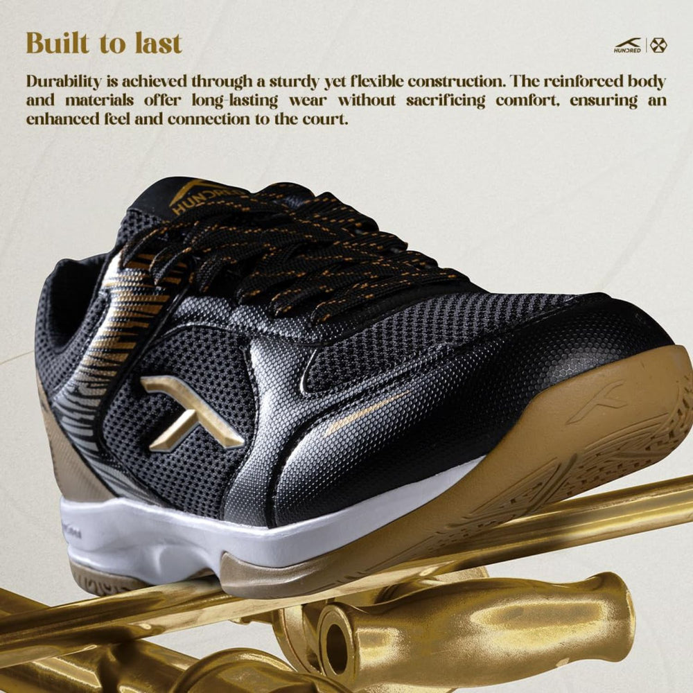 Hundred Court Star Pro Non-Marking Shoes | Multi-Sport Indoor Court Shoes | Lightweight Gum Rubber Sole | For Badminton, Squash, Table Tennis & Volleyball (Men/Women) - Best Price online Prokicksports.com