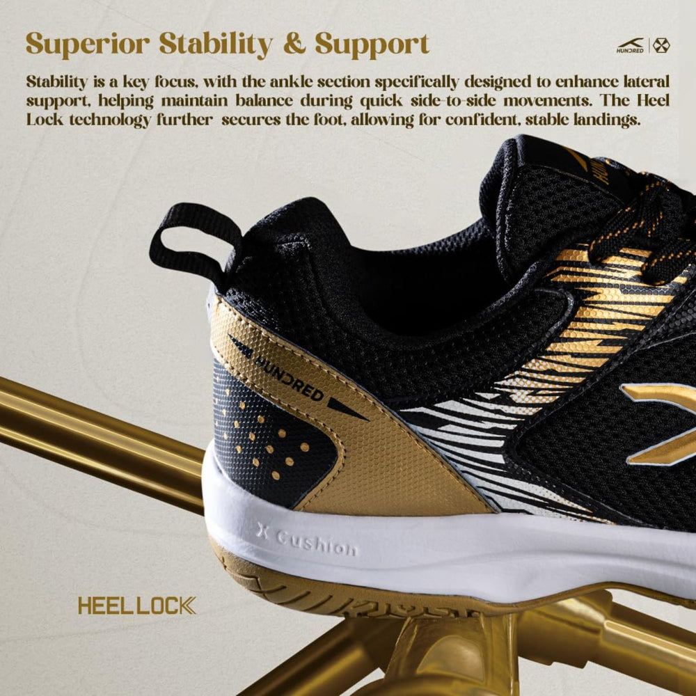 Hundred Court Star Pro Non-Marking Shoes | Multi-Sport Indoor Court Shoes | Lightweight Gum Rubber Sole | For Badminton, Squash, Table Tennis & Volleyball (Men/Women) - Best Price online Prokicksports.com
