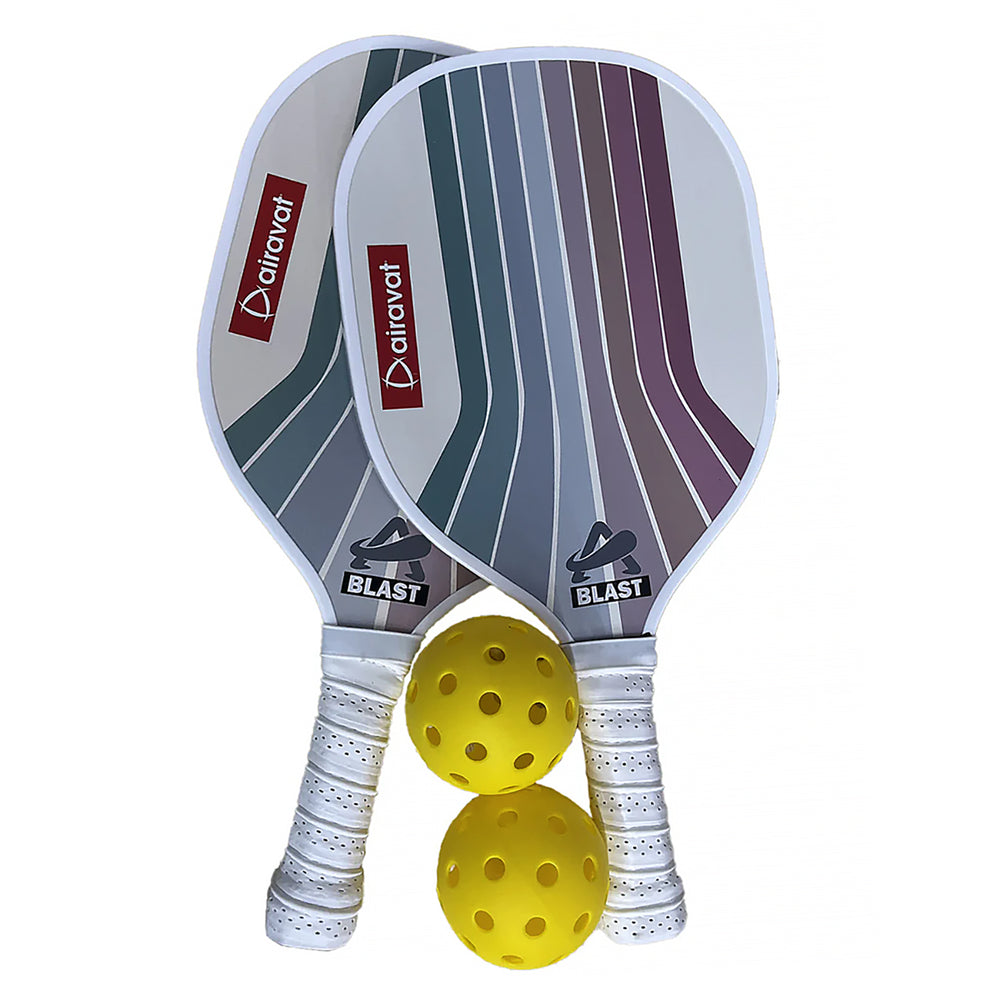 Airavat Blast Wooden Pickleball Paddle Set (Combo of 2 Pc Pickleball Paddles, 2 Pc Balls & 1 Premium Pickle Bag) - Best Price online Prokicksports.com