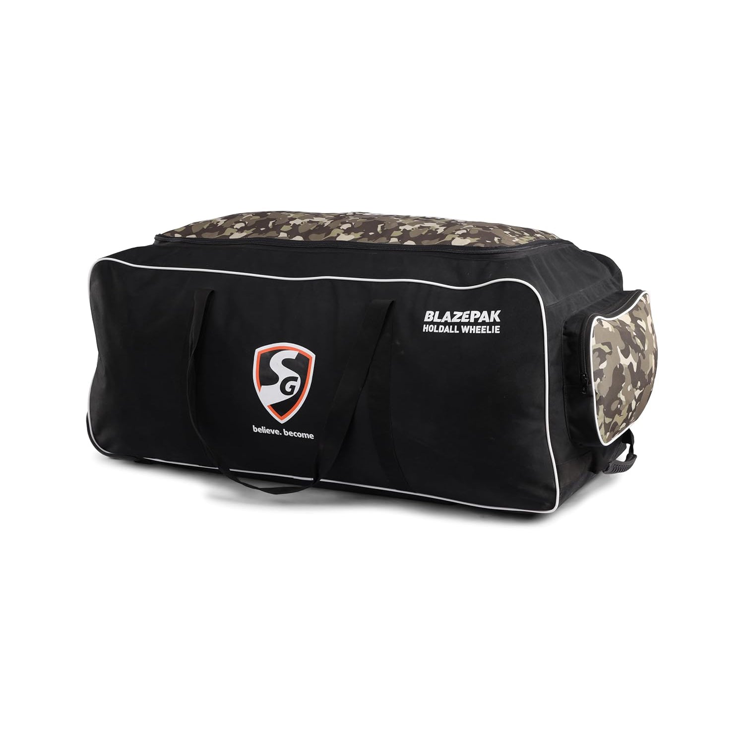 SG Blazepak Holdall Wheelie Cricket Kit Bag – Spacious Wheeled Kit Bag with Heavy-Duty Base, Bat Compartment, and Easy Mobility for Cricketers - Best Price online Prokicksports.com