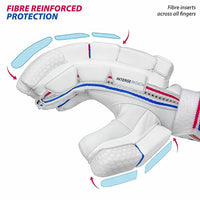 DSC Intense Passion Men's Leather Cricket Batting Gloves (Right Hand) – White/Red/Blue - Best Price online Prokicksports.com