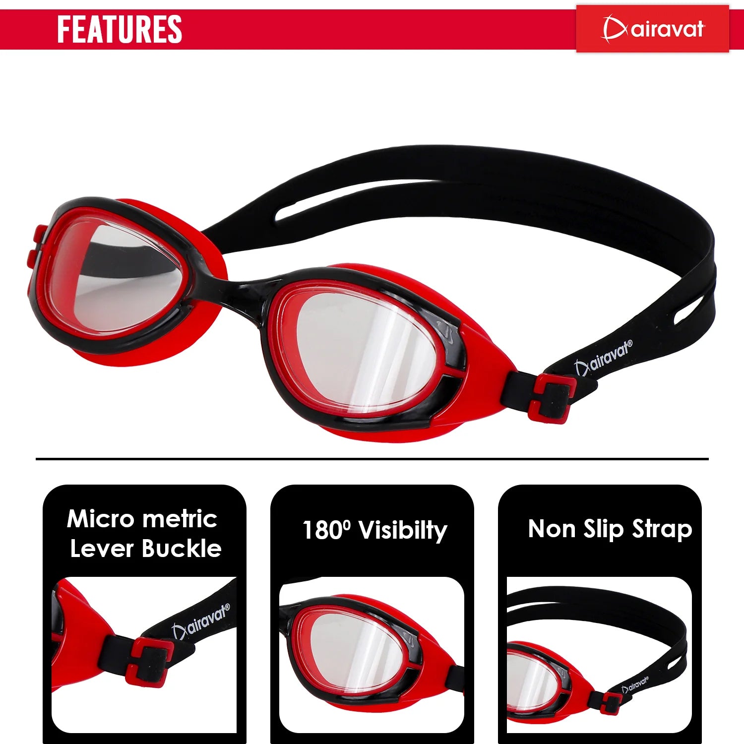 Airavat Breezo 1007 Swimming Goggles, Adult - Best Price online Prokicksports.com