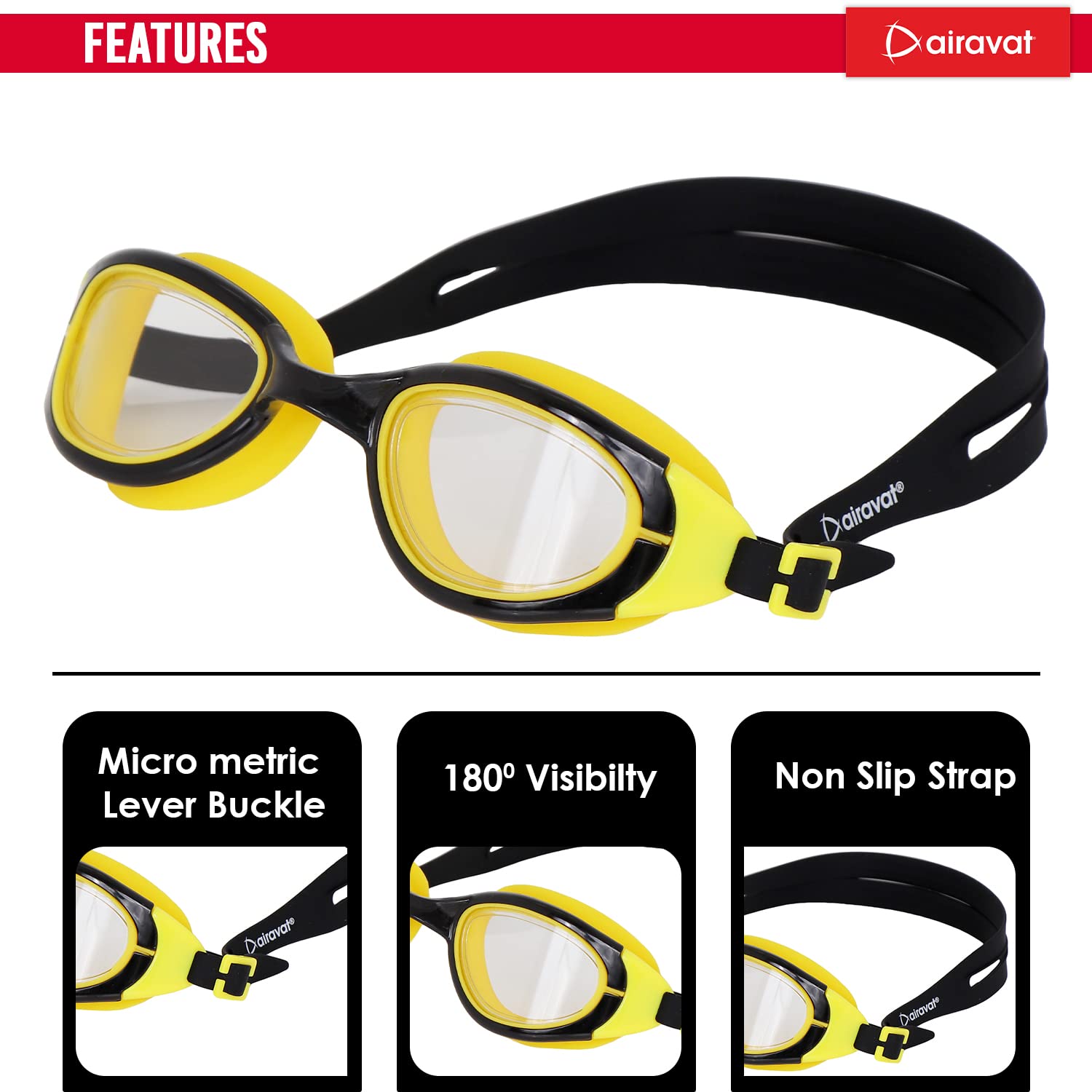 Airavat Breezo 1007 Swimming Goggles, Adult - Best Price online Prokicksports.com