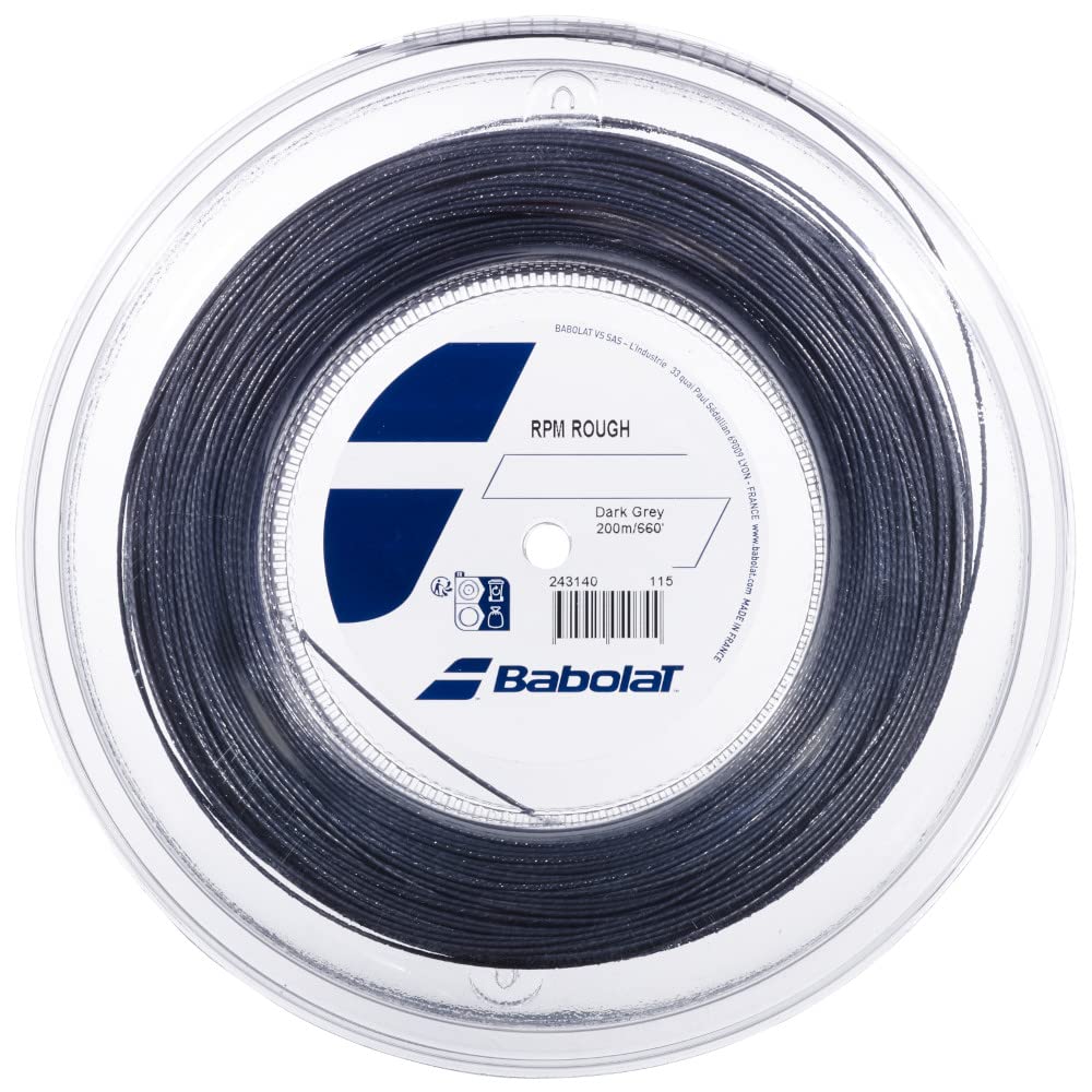 Babolat RPM Rough 200M Tennis String Reel, Dark Grey