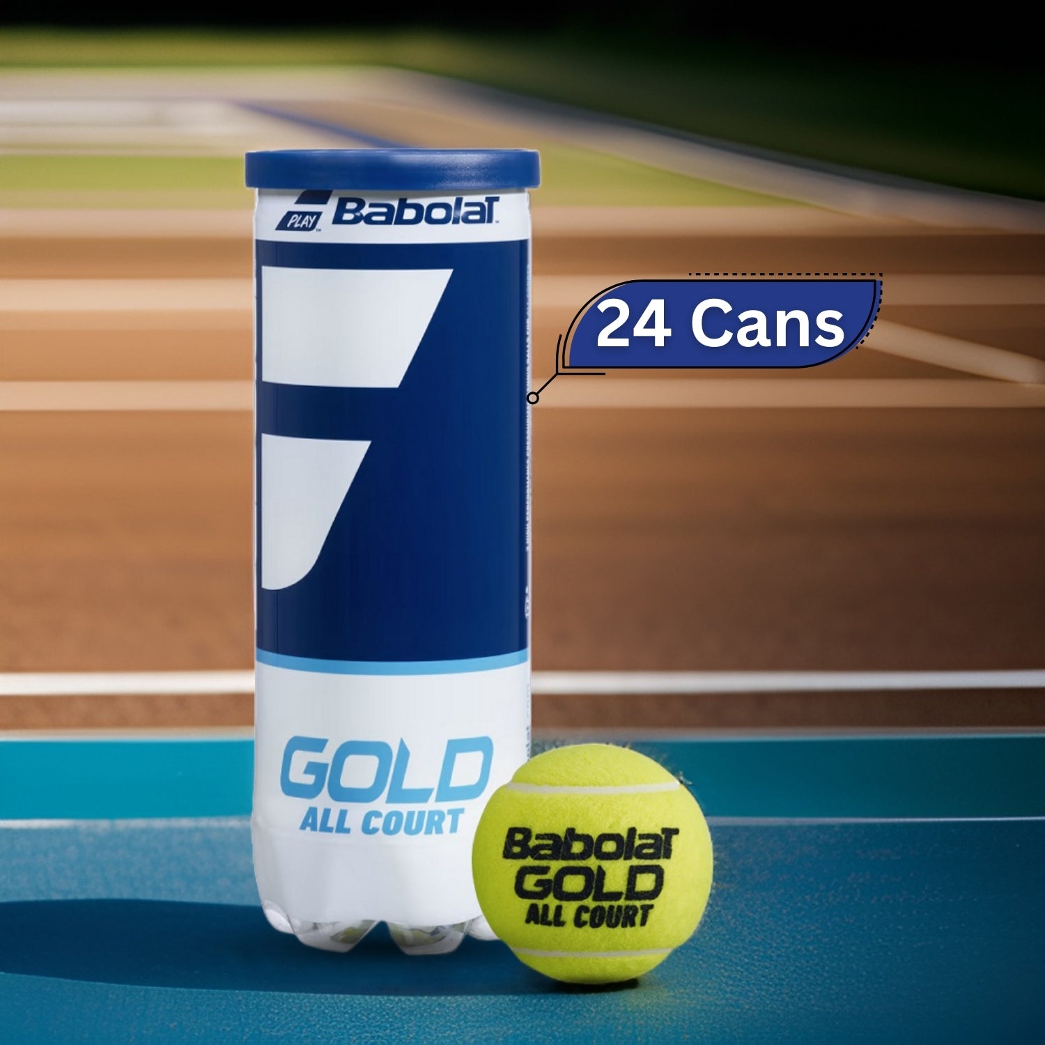 Babolat Gold All Court X3 Tennis Balls Carton (24 Cans) - Best Price online Prokicksports.com