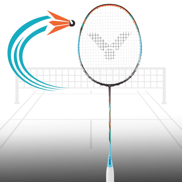 Victor Auraspeed 70 K Unstrung Badminton Racquet – 3U5 Ice/Snow Blue, Unstrung, Speed-Focused Racket for Intermediate & Advanced Players with Fast Swing & Control