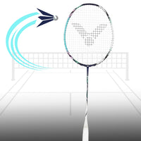 Victor Auraspeed HS Unstrung Badminton Racquet – 4U Lightweight Unstrung Racket in Dark Mineral Blue for Speed, Control & Quick Reaction Defensive Play - Best Price online Prokicksports.com