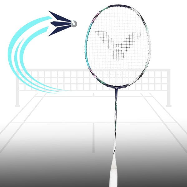 Victor Auraspeed HS Unstrung Badminton Racquet – 4U Lightweight Unstrung Racket in Dark Mineral Blue for Speed, Control & Quick Reaction Defensive Play
