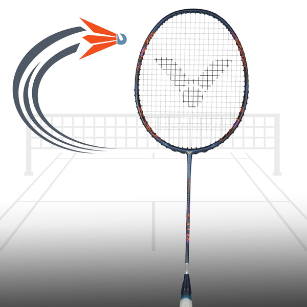 Victor DriveX 10 Metallic Unstrung Badminton Racquet – 4U5 Unstrung Racket in Limoges Blue for Stability, Control & Precision for Intermediate to Advanced Players