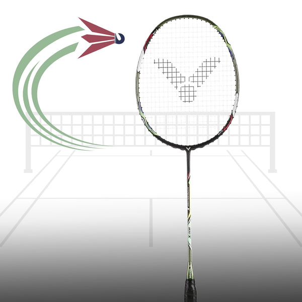 Victor Hypernano 900X Badminton Racquet – 4U5 Unstrung Racket in Yellow Green for Power, Stability & Accuracy in Competitive Play for Advanced Players