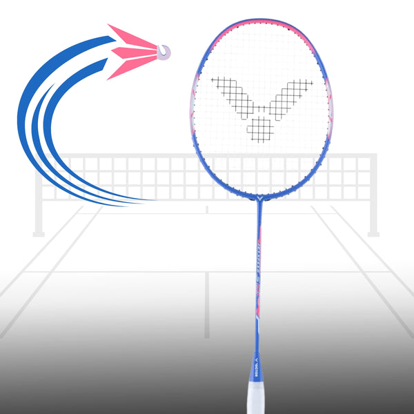 Victor JetSpeed S12F TD Unstrung Badminton Racquet – 4U6 Lightweight Racket in Light Rose Violet for Speed, Control, Precision & Advanced Tournament-Level Play