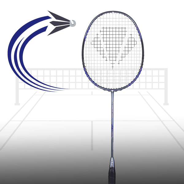 Carlton Carbotec 5200 Strung Badminton Racquet – High-Tension Carbon Frame Racket for Intermediate to Advanced Players | Black/Blue | Lightweight & Powerful
