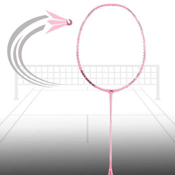 Li-Ning Axforce 30 EX Light Badminton Racquet – Ultra-Lightweight, 5G6 Grip, Unstrung for Speed & Control (Light Pink)