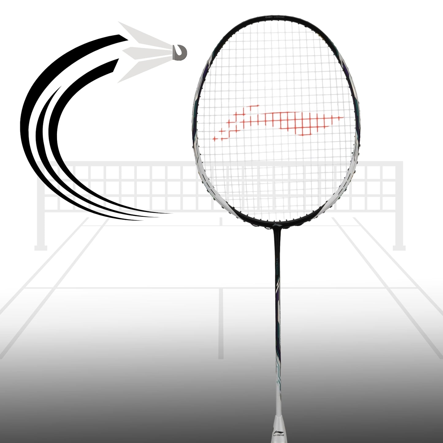 Li-Ning Tectonic 9 Badminton Racquet, Black/White - 83 Grams (4U) - Best Price online Prokicksports.com